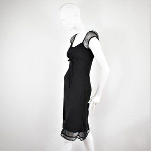 Sexy 90s Sheer Netted Scoop Neck Dress